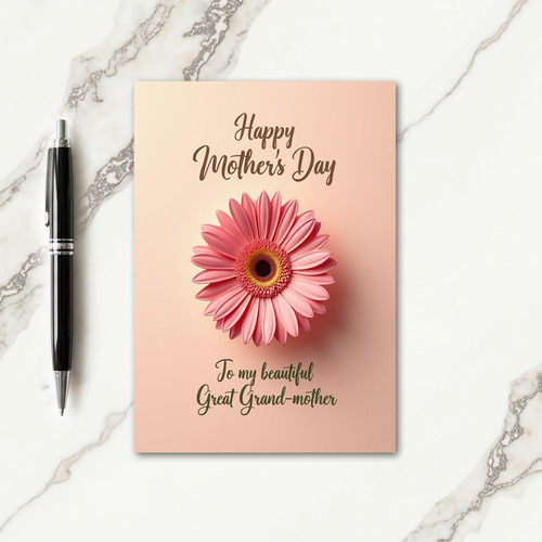 Polka Dot Peach Daisy Mothers Day Card
