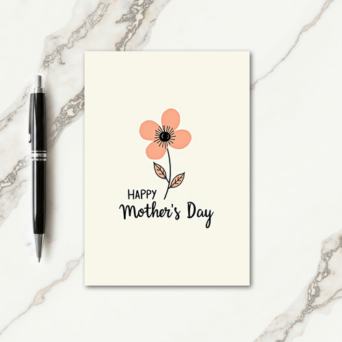 Polka Dot Peach Floral Card