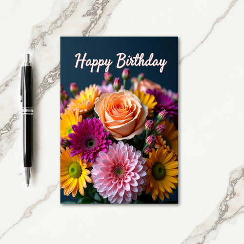 Polka Dot Peach Rose Card
