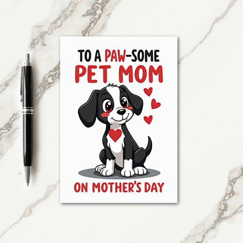 Polka Dot Pet Mom Card