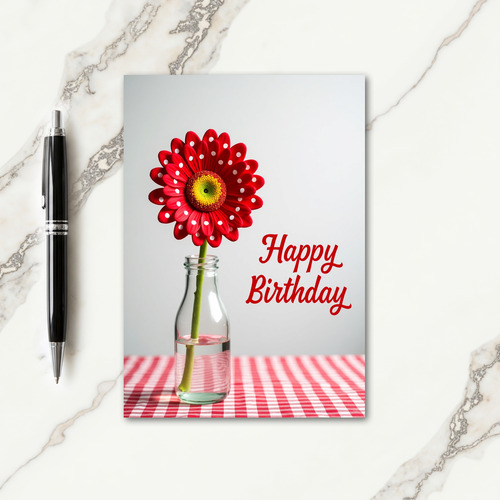 Polka Dot Petal Birthday Card
