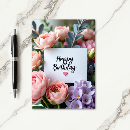 Polka Dot Pink Birthday Card
