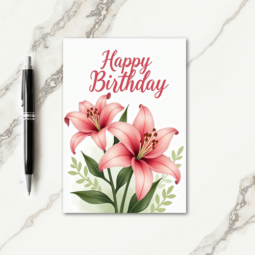 Polka Dot Pink Blooms Card