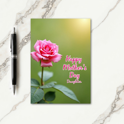 Polka Dot Pink Floral Card