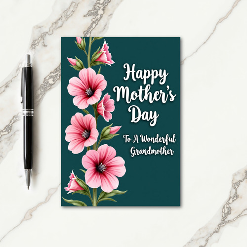 Polka Dot Pink Floral Love Card