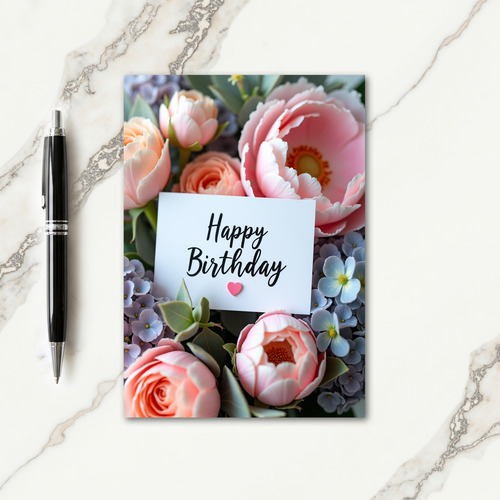 Polka Dot Pink Heart Card