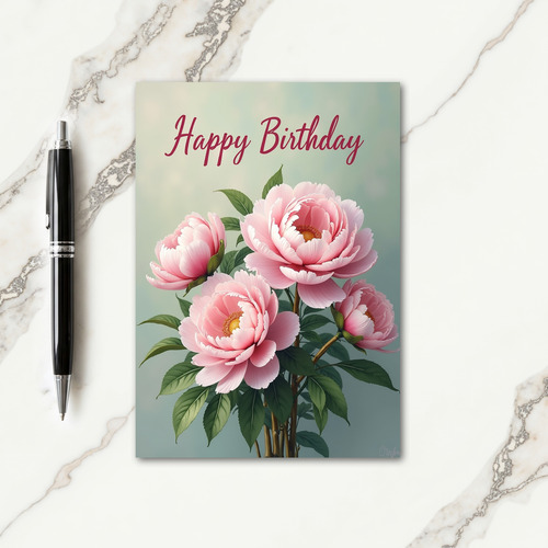 Polka Dot Pink Rose Bloom Card