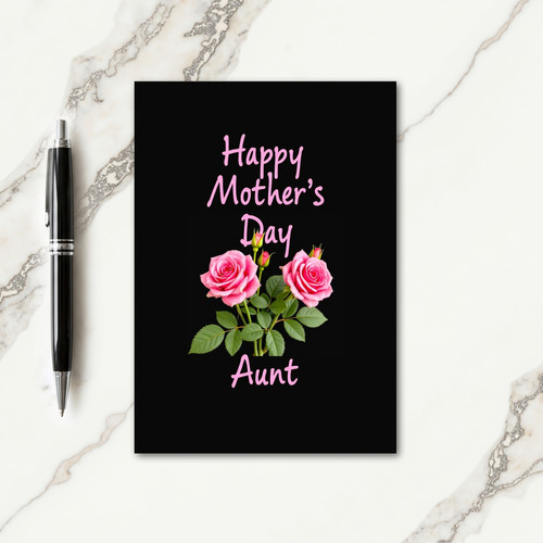 Polka Dot Pink Roses Card