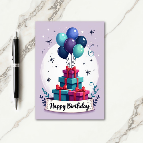 Polka Dot Presents Balloons Card