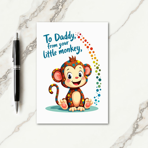 Polka Dot Primate Daddy Card