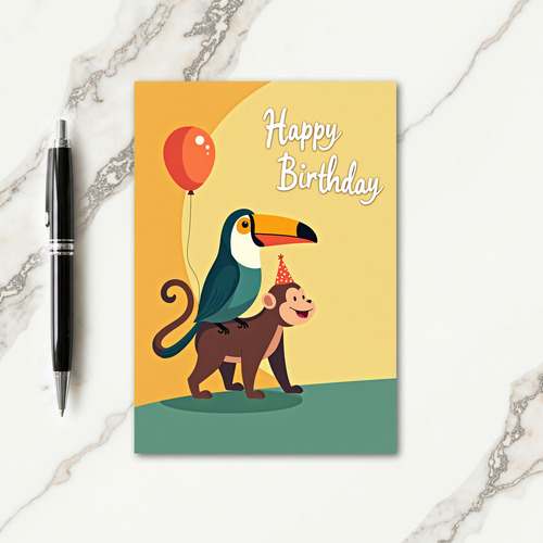 Polka Dot Primate Party Card