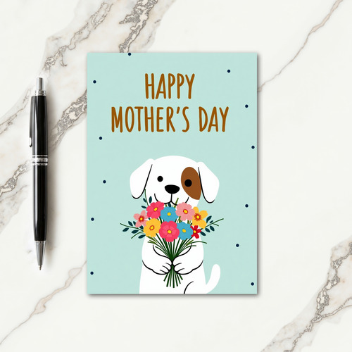 Polka Dot Pup Bouquet Card