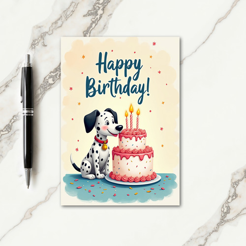 Polka Dot Puppy Cake Card
