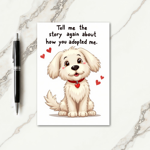 Polka Dot Puppy Love Story Card