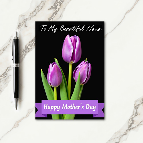 Polka Dot Purple Floral Card