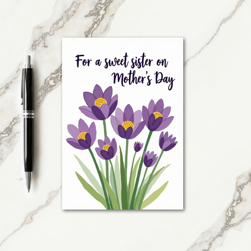 Polka Dot Purple Flower Card
