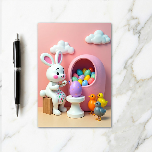 Polka Dot Rabbit Art Card