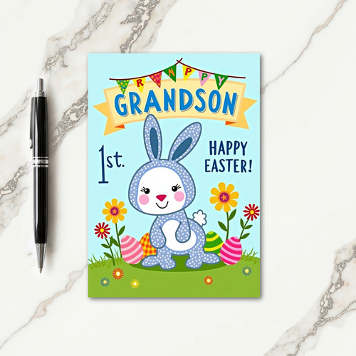 Polka Dot Rabbit Holiday Card