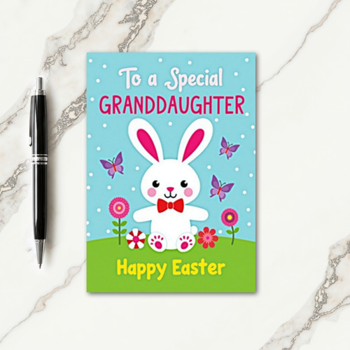 Polka Dot Rabbit Scene Card