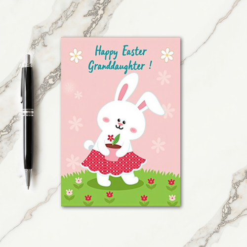 Polka Dot Rabbit Spring Card
