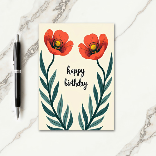 Polka Dot Red Bloom Card