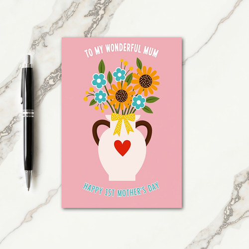 Polka Dot Ribbon Bouquet Card
