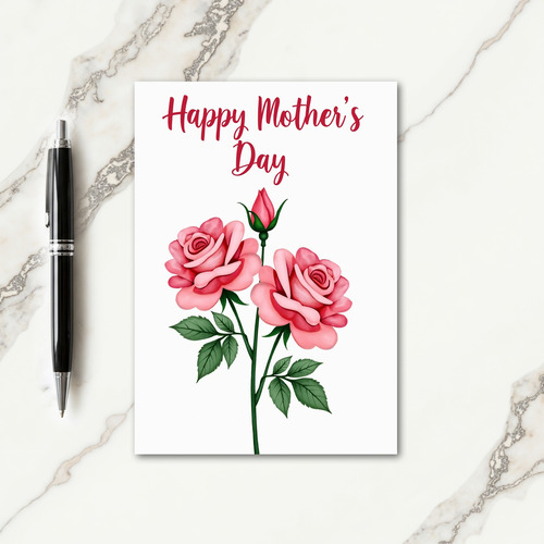 Polka Dot Rose Blooms Card