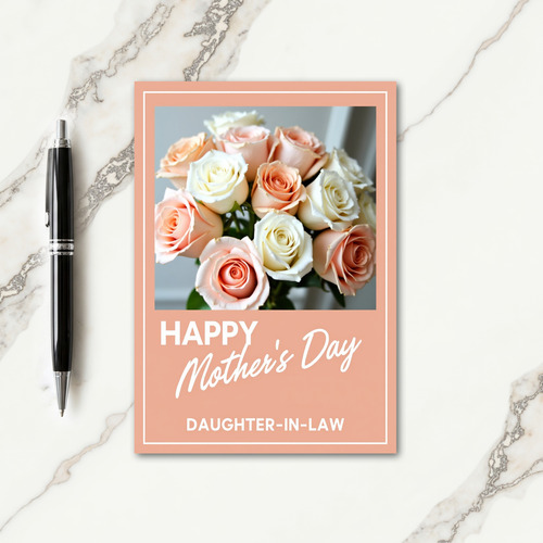 Polka Dot Rose Bouquet Card