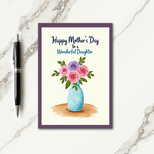 Polka Dot Rose Congratulations Card