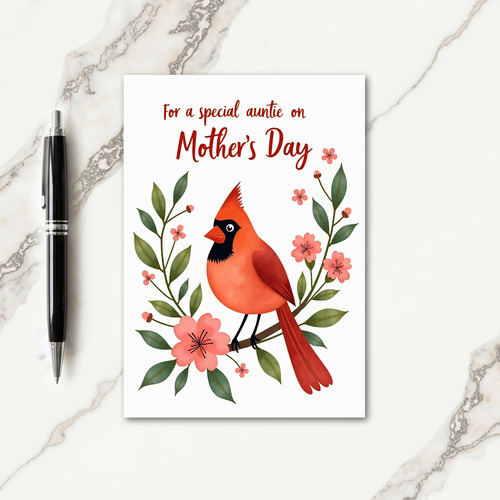 Polka Dot Scarlet Bird Script Card