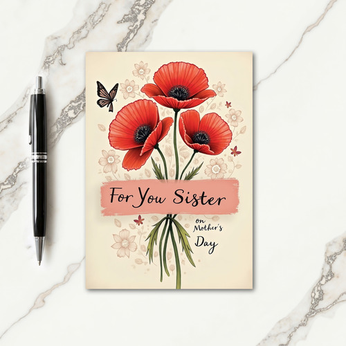 Polka Dot Scarlet Blooms Affection Card
