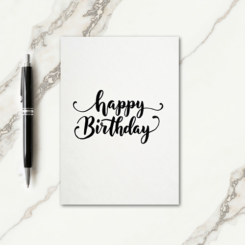 Polka Dot Script Birthday Card