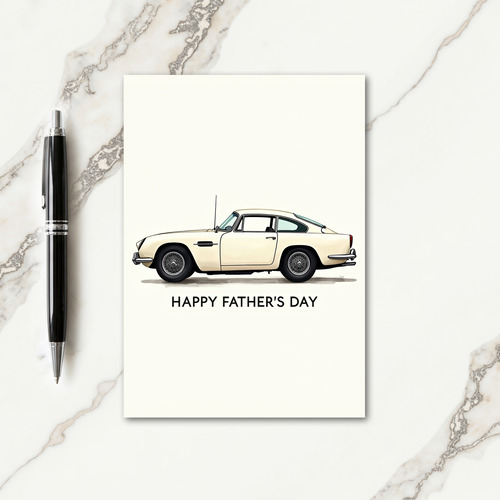Polka Dot Sports Coupe Fathers Day Card