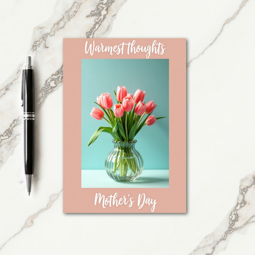 Polka Dot Spring Flowers Card