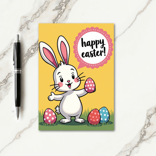 Polka Dot Spring Rabbit Card
