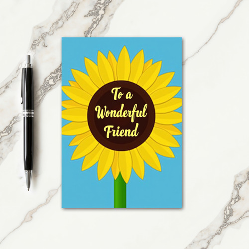 Polka Dot Sunflower Friend Card