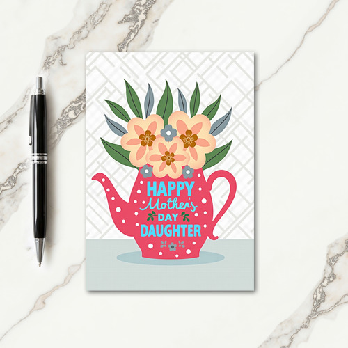 Polka Dot Teapot Mothers Day Card