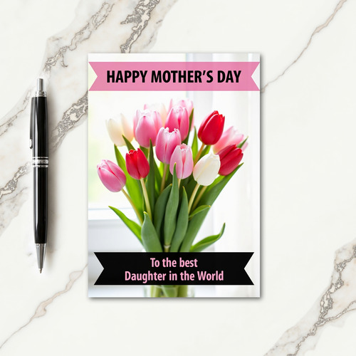 Polka Dot Tulip Blooms Greeting Card