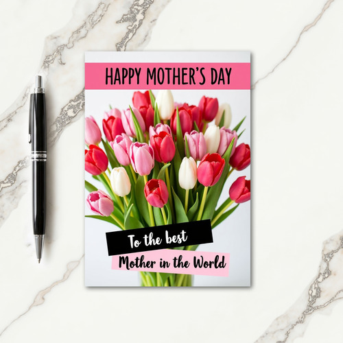Polka Dot Tulip Bouquet Card