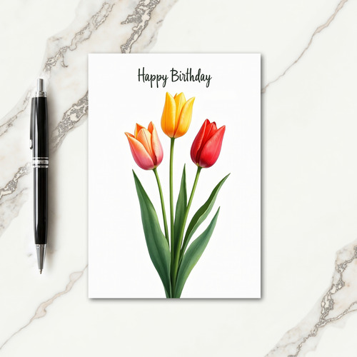 Polka Dot Tulip Trio Card