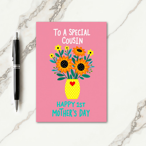 Polka Dot Vase Floral Card