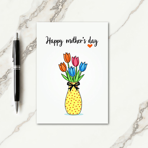 Polka Dot Vase Mothers Day Card