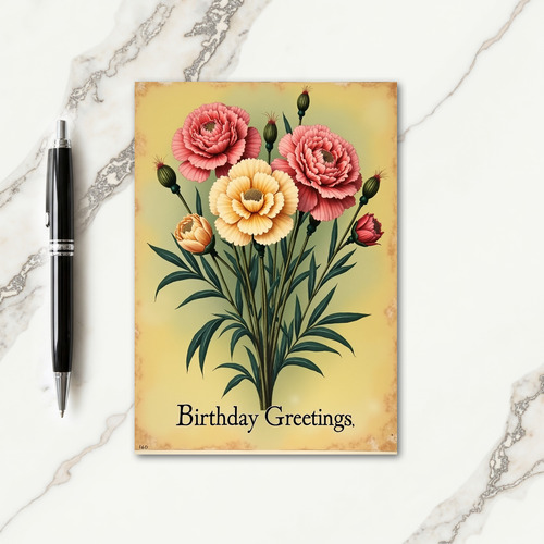 Polka Dot Vintage Floral Card