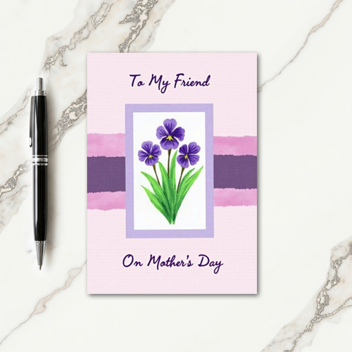 Polka Dot Violet Blossom Card