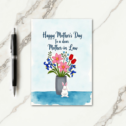 Polka Dot Watercolor Floral Card