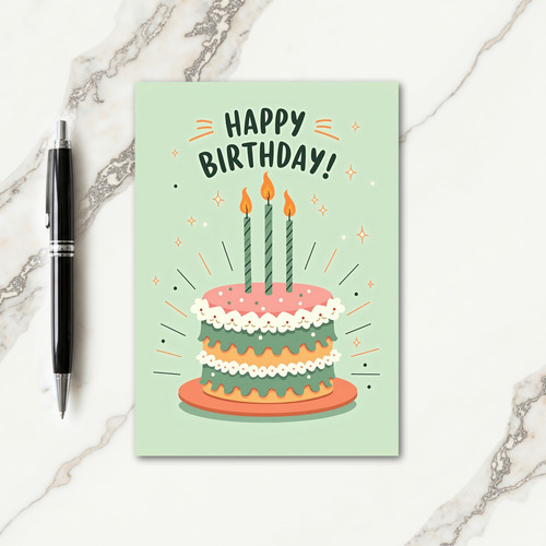 Polka Dot Whimsical Cake Card