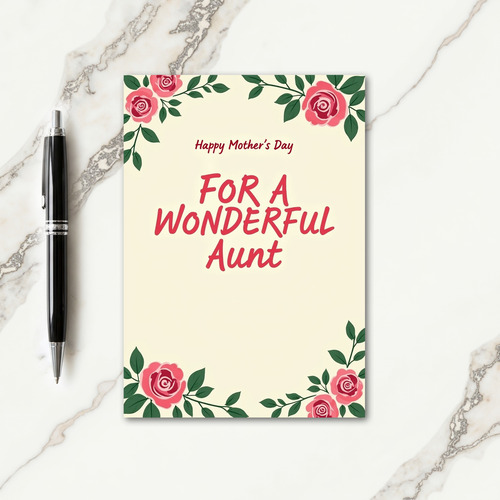 Polka Dot Wonderful Aunt Card