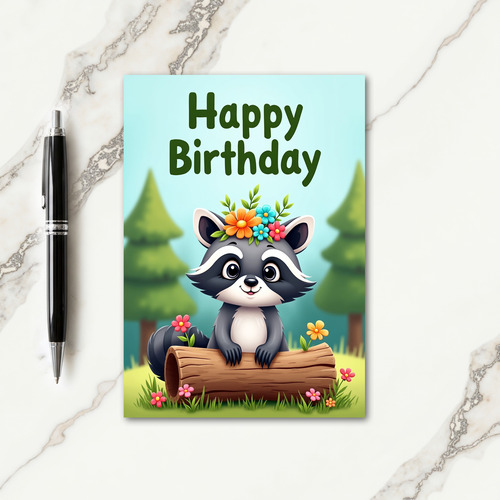 Polka Dot Woodland Creature Card