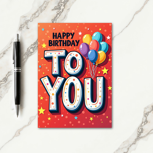Polka Striped Party Card