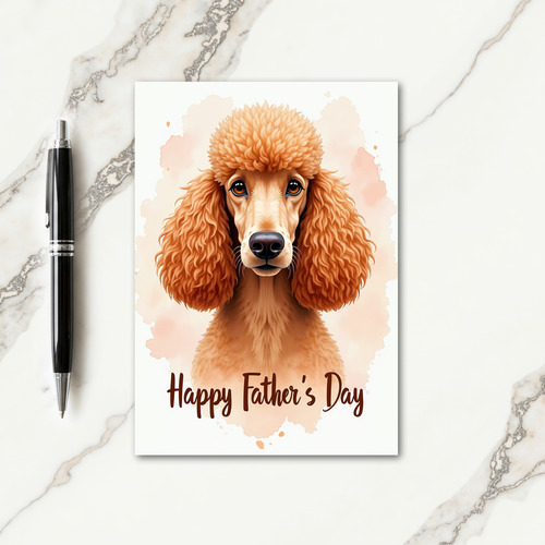 Poodle Fathers Day Portrait Card